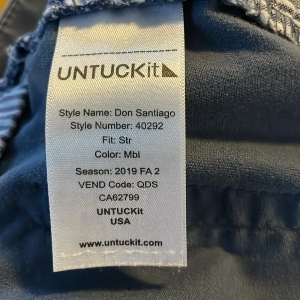 UNTUCKit Straight Fit Don‎ Santiago Blue Pants Slacks Size 34x32